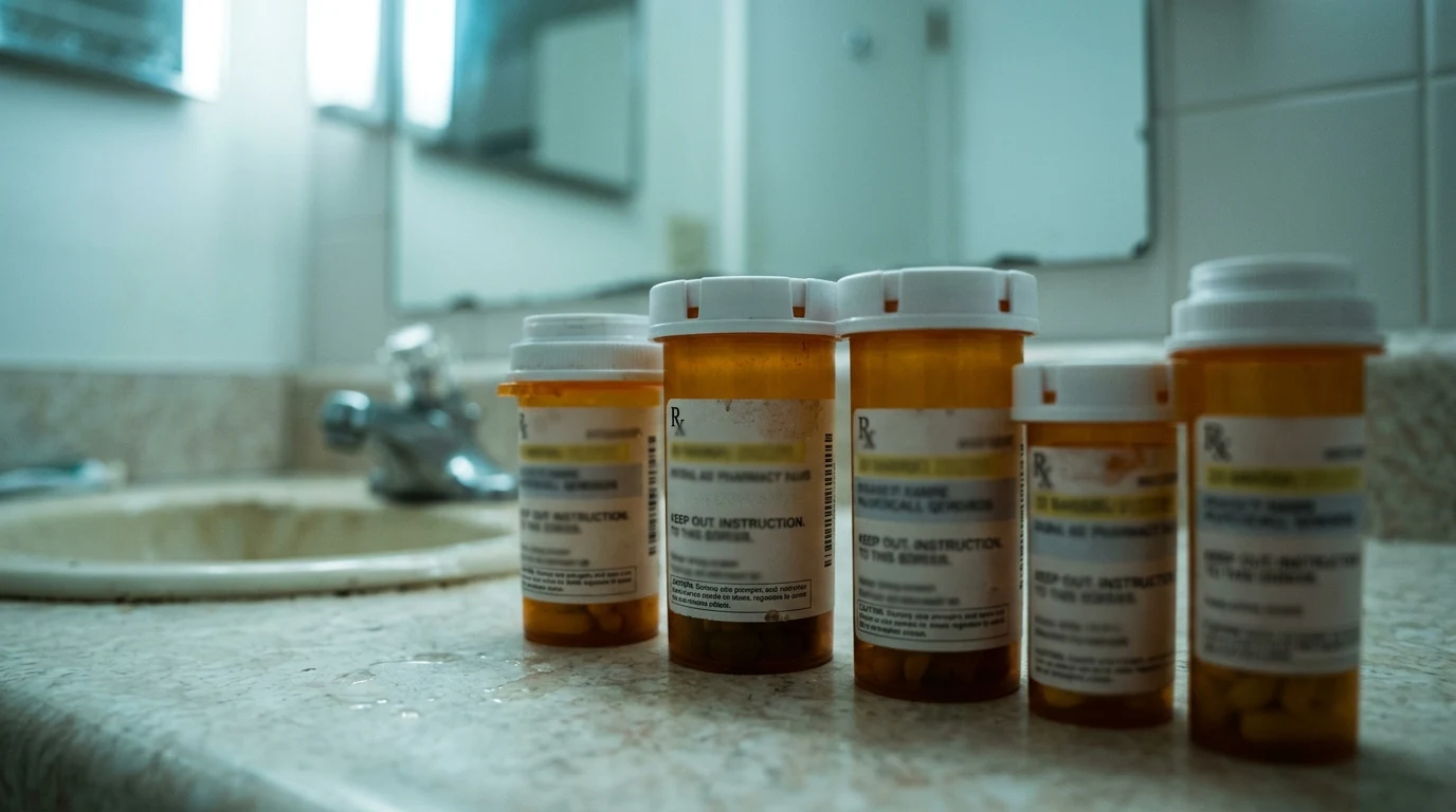 Prescription bottles on a counter